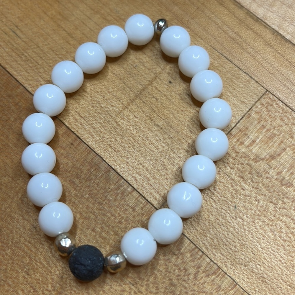 Black And White Stackable Bracelets With Tree Of … - image 3